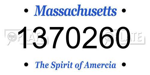 1370260 Massachusetts License Plate