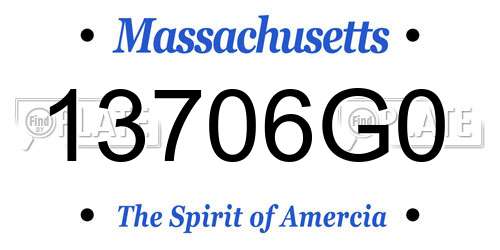 13706G0 Massachusetts License Plate