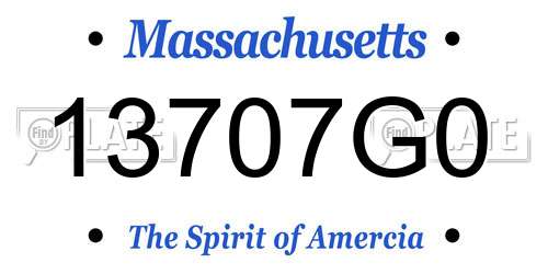 13707G0 Massachusetts License Plate
