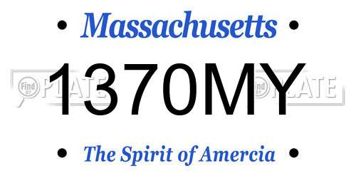 1370MY Massachusetts License Plate