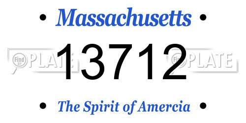 13712 Massachusetts License Plate