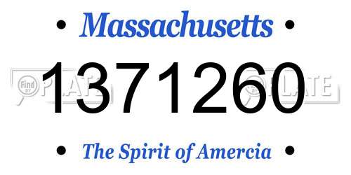 1371260 Massachusetts License Plate