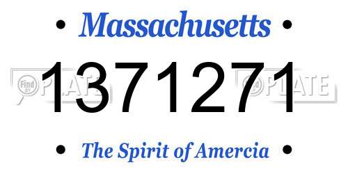1371271 Massachusetts License Plate