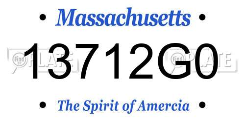 13712G0 Massachusetts License Plate