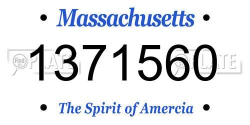 1371560 Massachusetts License Plate