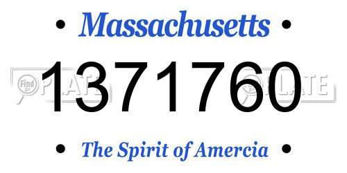 1371760 Massachusetts License Plate