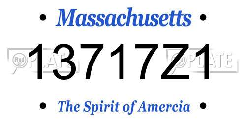 13717Z1 Massachusetts License Plate