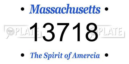 13718 Massachusetts License Plate