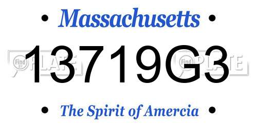 13719G3 Massachusetts License Plate