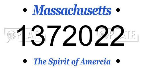 1372022 Massachusetts License Plate