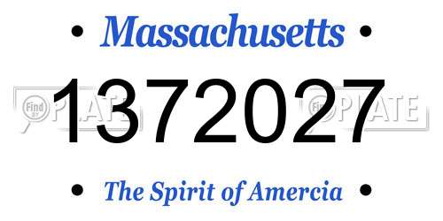 1372027 Massachusetts License Plate
