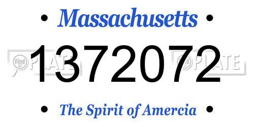 1372072 Massachusetts License Plate
