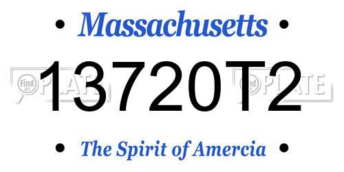13720T2 Massachusetts License Plate