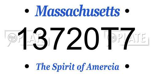 13720T7 Massachusetts License Plate