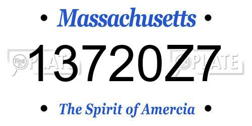 13720Z7 Massachusetts License Plate