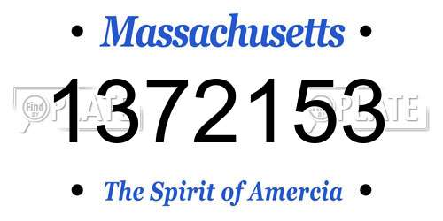 1372153 Massachusetts License Plate