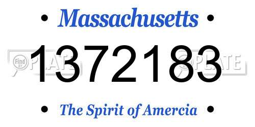 1372183 Massachusetts License Plate