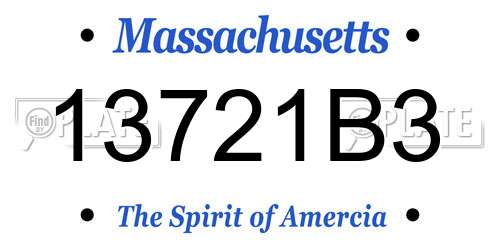 13721B3 Massachusetts License Plate