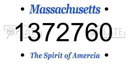 1372760 Massachusetts License Plate