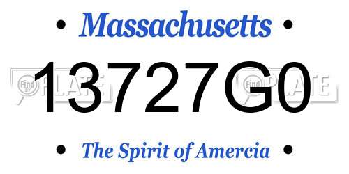 13727G0 Massachusetts License Plate
