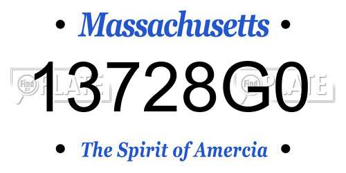 13728G0 Massachusetts License Plate
