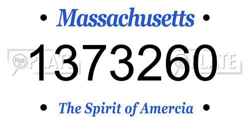 1373260 Massachusetts License Plate