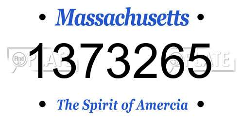 1373265 Massachusetts License Plate