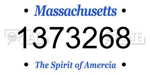 1373268 Massachusetts License Plate