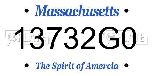 13732G0 Massachusetts License Plate