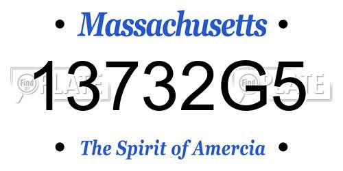 13732G5 Massachusetts License Plate