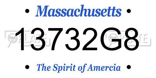 13732G8 Massachusetts License Plate