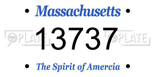 13737 Massachusetts License Plate