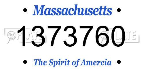 1373760 Massachusetts License Plate