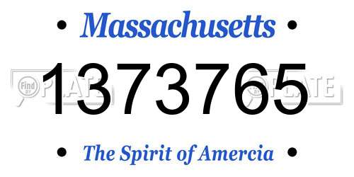 1373765 Massachusetts License Plate