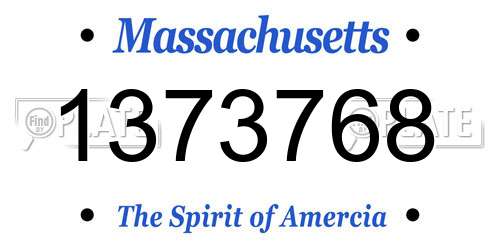 1373768 Massachusetts License Plate