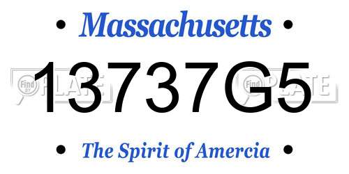 13737G5 Massachusetts License Plate