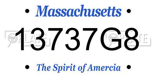 13737G8 Massachusetts License Plate