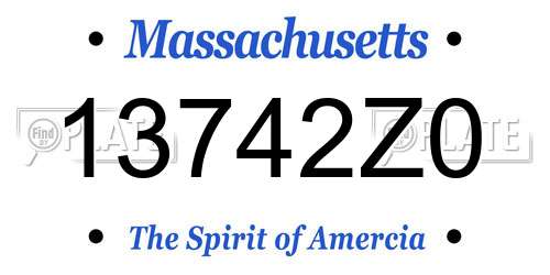 13742Z0 Massachusetts License Plate