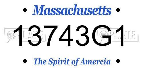 13743G1 Massachusetts License Plate