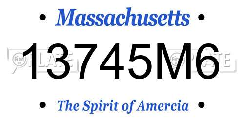 13745M6 Massachusetts License Plate
