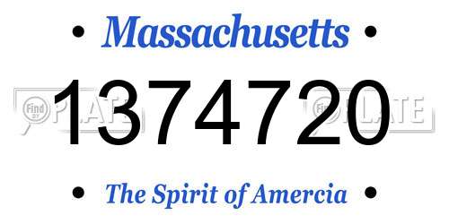 1374720 Massachusetts License Plate