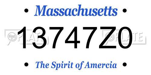 13747Z0 Massachusetts License Plate