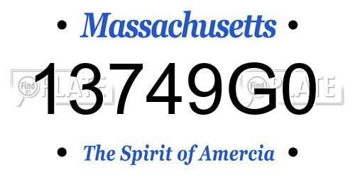 13749G0 Massachusetts License Plate