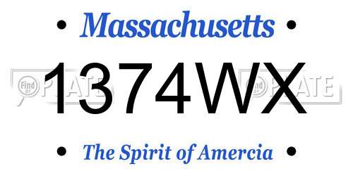 1374WX Massachusetts License Plate