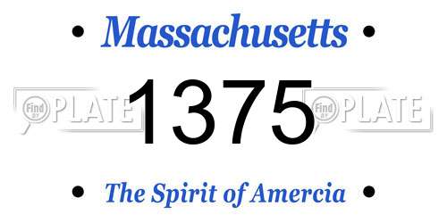 1375 Massachusetts License Plate