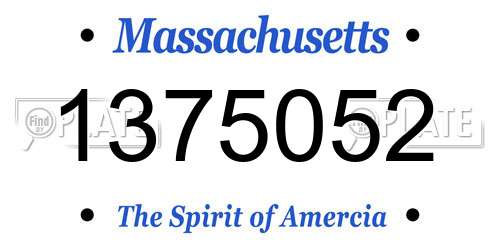 1375052 Massachusetts License Plate