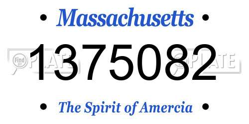 1375082 Massachusetts License Plate