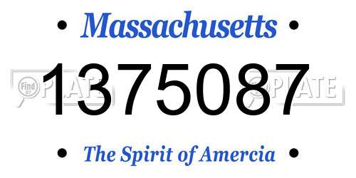 1375087 Massachusetts License Plate