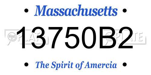 13750B2 Massachusetts License Plate