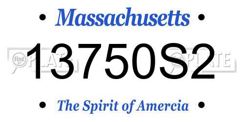 13750S2 Massachusetts License Plate
